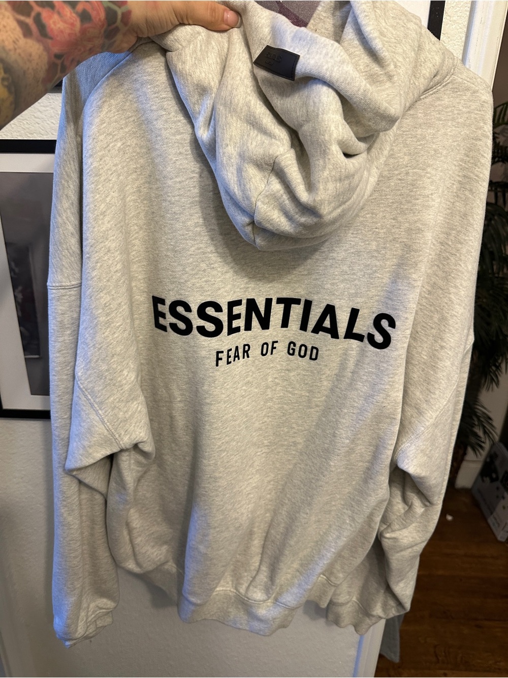Essentials Men's Light Gray Hoodie - Picture 2 of 4